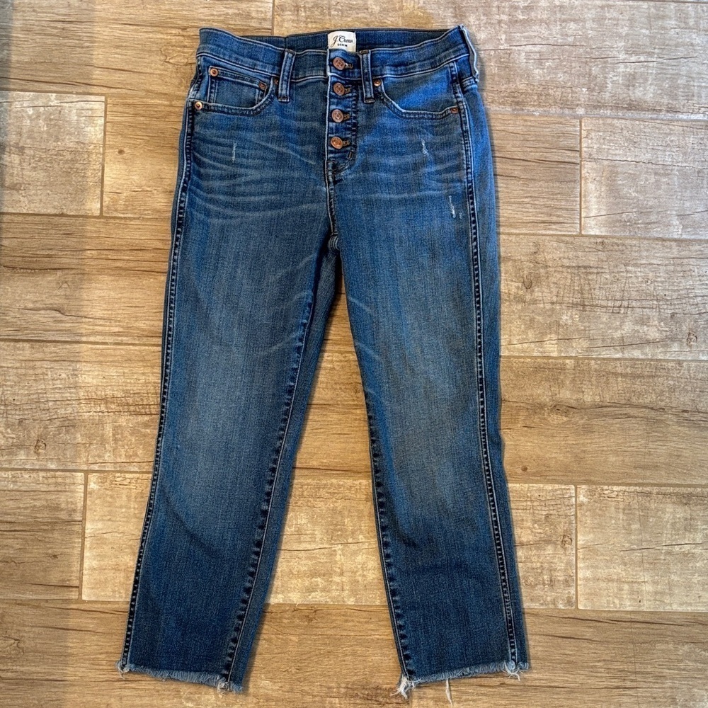 J Crew Vintage Straight Dark Blue Ankle Jeans